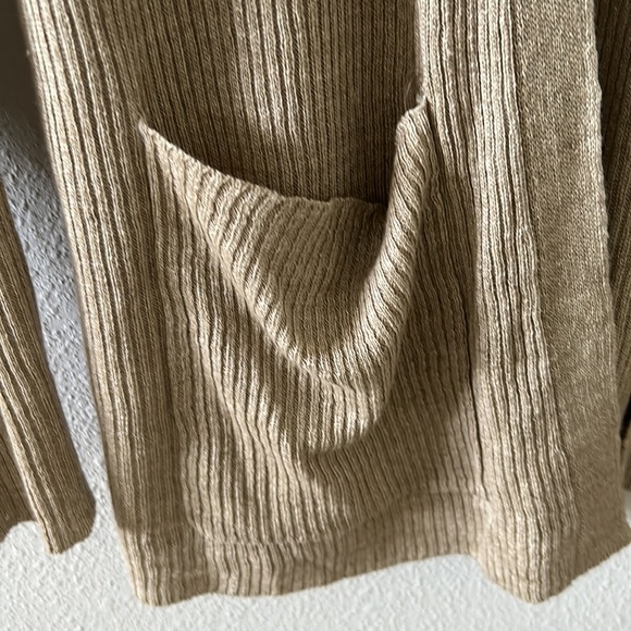 EILEEN FISHER ORGANIC LINEN DELAVE HIGH COLLAR CARDIGAN - Picture 4 of 9